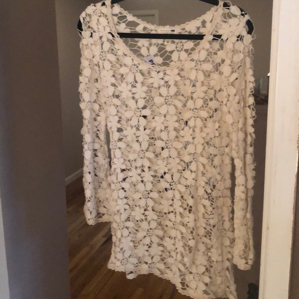 Cream Lace Coverup